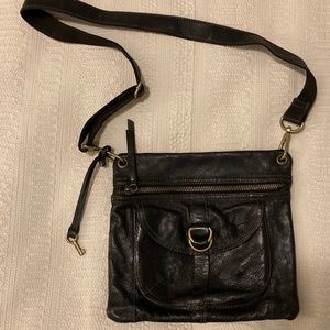 Fossil Leather Crossbody Bag / Boho, Messenger